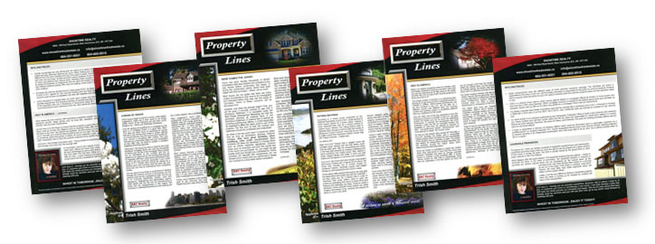 A variety of Property Lines bi-monthly newsletters, included free with every ShowTime subscription